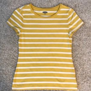 Yellow and white striped shirt